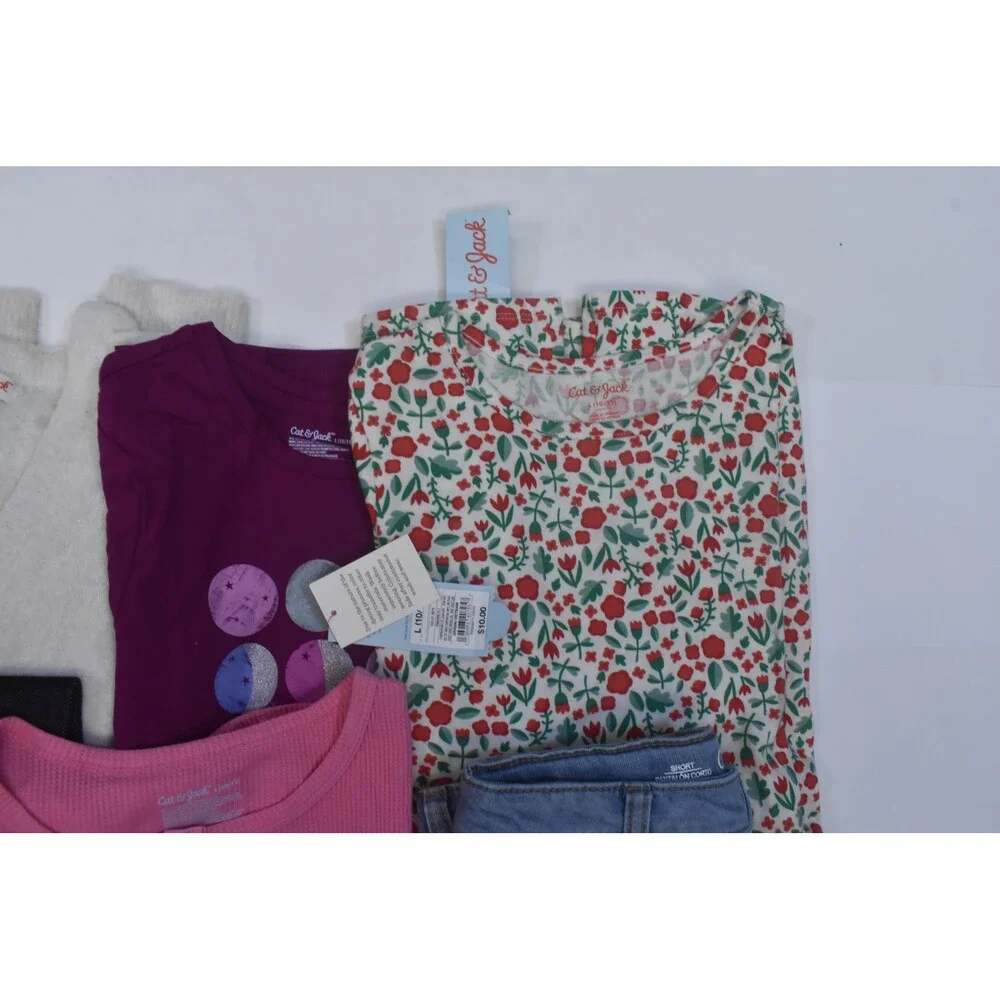 Cat & Jack Buk Lot Of 11 Girls Size 10/12 Mixed Season Tops Bottoms Dresses